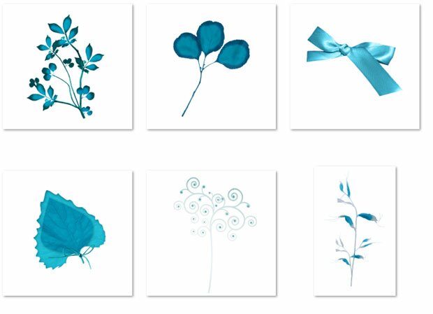 Синие цветы и украшения